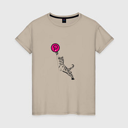 Женская футболка Криптовалюта Полкадот с тигром