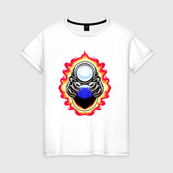 Женская футболка Космонавт над планетой