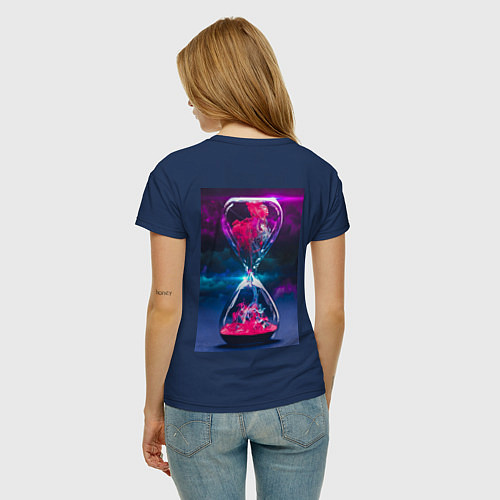 Женская футболка Песочные Часики / Тёмно-синий – фото 4