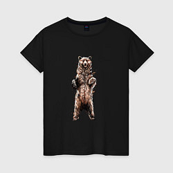 Женская футболка Медведь стоит на задних лапах