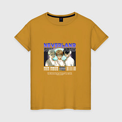 Футболка хлопковая женская Team Neverland, цвет: горчичный