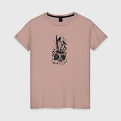 Женская футболка Череп, Папоротник и Вороны