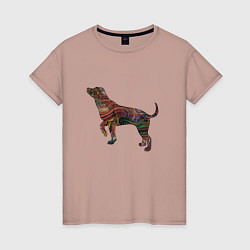 Женская футболка Образ собаки линиями