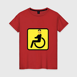 Женская футболка Весёлый инвалид - знак дорожный