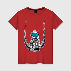 Женская футболка Космонавт на луне