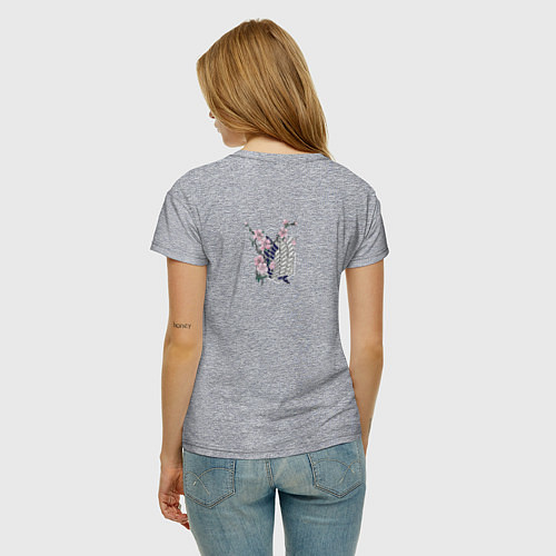 Женская футболка Леви Аккерман хлопья / Меланж – фото 4