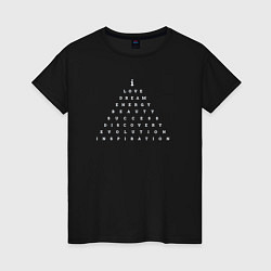 Женская футболка Inspiration Pyramid Пирамида вдохновения - Афирмац