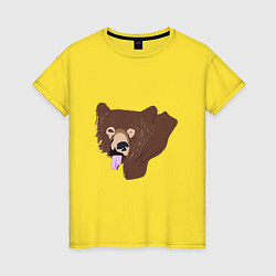 Женская футболка Медведь дразнится
