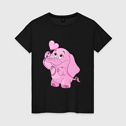 Женская футболка Розовый слонёнок