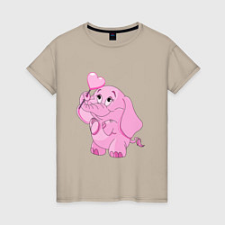 Женская футболка Розовый слонёнок