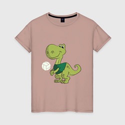 Женская футболка Volleyball Dinosaur