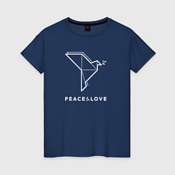 Женская футболка Мирный голубь, оригами