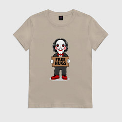 Футболка хлопковая женская Free Billy Hugs, цвет: миндальный