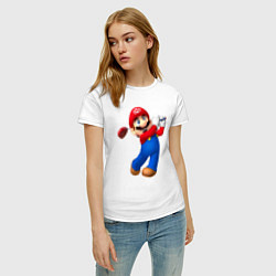 Футболка хлопковая женская Марио - крутейший гольфист Super Mario, цвет: белый — фото 2