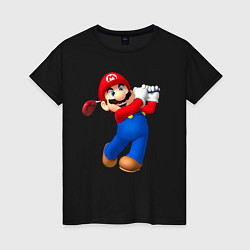 Женская футболка Марио - крутейший гольфист Super Mario