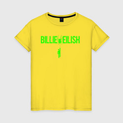 Футболка хлопковая женская Билли айлиш, цвет: желтый