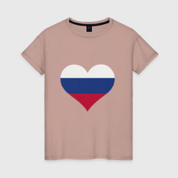 Женская футболка Сердце - Россия