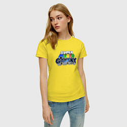 Футболка хлопковая женская Super Mario Galaxy logo, цвет: желтый — фото 2