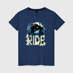 Футболка хлопковая женская Ride Ski, цвет: тёмно-синий