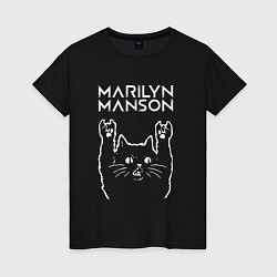 Женская футболка Marilyn Manson Рок кот