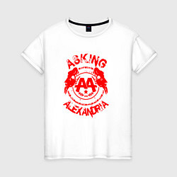 Женская футболка Asking alexandria красный лого