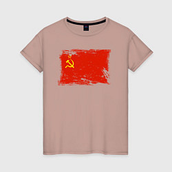 Женская футболка Рваный флаг СССР