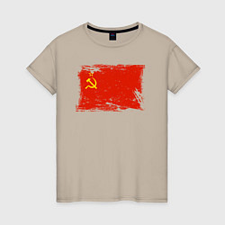 Женская футболка Рваный флаг СССР
