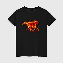 Женская футболка Fire horse огненная лошадь