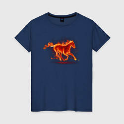 Женская футболка Fire horse огненная лошадь