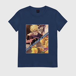 Футболка хлопковая женская Дио Брандо из ДжоДжо, цвет: тёмно-синий