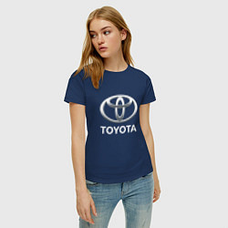 Футболка хлопковая женская TOYOTA 3D Logo, цвет: тёмно-синий — фото 2