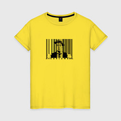 Женская футболка Покупатель за штрих-кодом в клетке