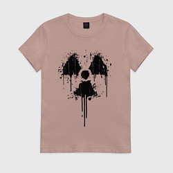 Футболка хлопковая женская Атомный символ, цвет: пыльно-розовый