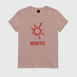 Футболка хлопковая женская Знак еретика и отступника, цвет: пыльно-розовый