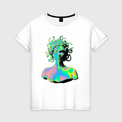Женская футболка Gorgon Medusa Vaporwave Neon