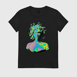 Женская футболка Gorgon Medusa Vaporwave Neon