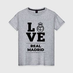 Футболка хлопковая женская Real Madrid Love Классика, цвет: меланж
