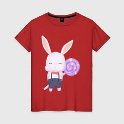 Женская футболка Милый Крольчонок С Леденцом