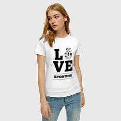 Футболка хлопковая женская Sporting Love Классика, цвет: белый — фото 2