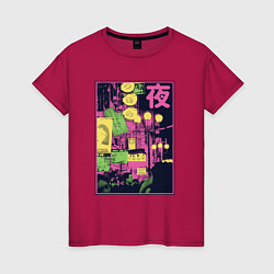 Женская футболка Vaporwave Japanese City Японский город
