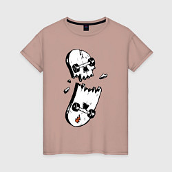 Женская футболка Skateboard Skull Иллюзия Hype