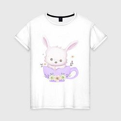 Женская футболка Милый Крольчонок Внутри Чашки
