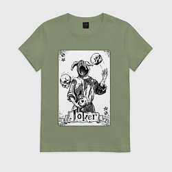 Женская футболка Joker Skull Card