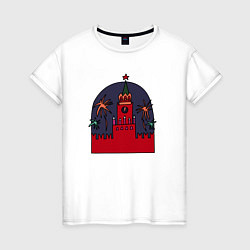 Женская футболка Москва Кремль Салют