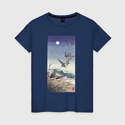 Женская футболка Birds at Full Moon Ласточки под луной