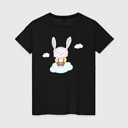 Женская футболка Милый Крольчонок На Облаке