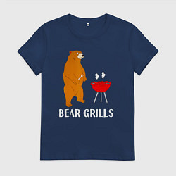Футболка хлопковая женская Bear Grills Беар Гриллс, цвет: тёмно-синий