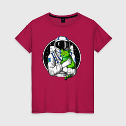 Женская футболка Космонавт с инопланетным котом