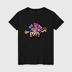 Женская футболка Poppy Playtime Mommy Long Legs, Huggy, Kissy, Popp