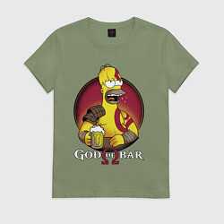 Женская футболка Homer god of bar